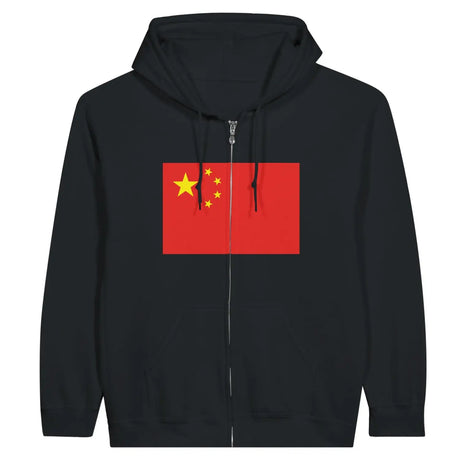 Sweat à capuche drapeau chine à fermeture éclair - pixelformaflag