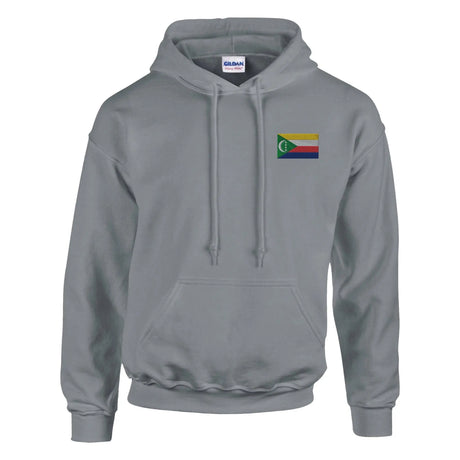 Sweat à capuche drapeau comores coton mélangé brodé