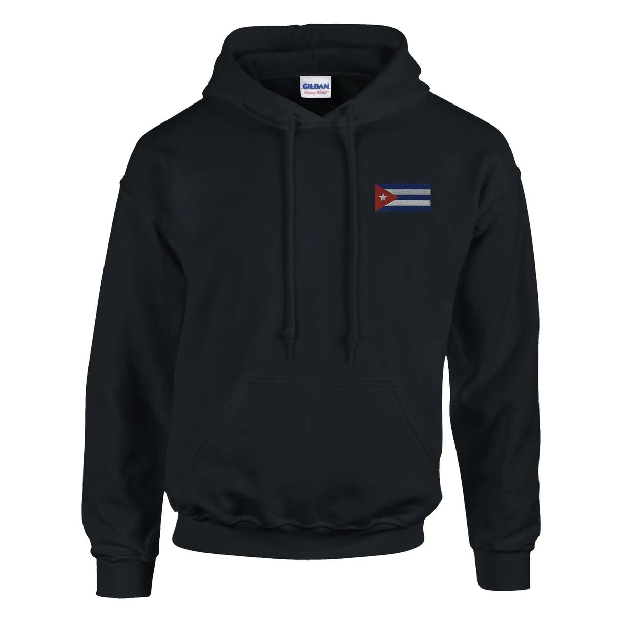 Sweat à capuche drapeau cuba brodé coton mélangé