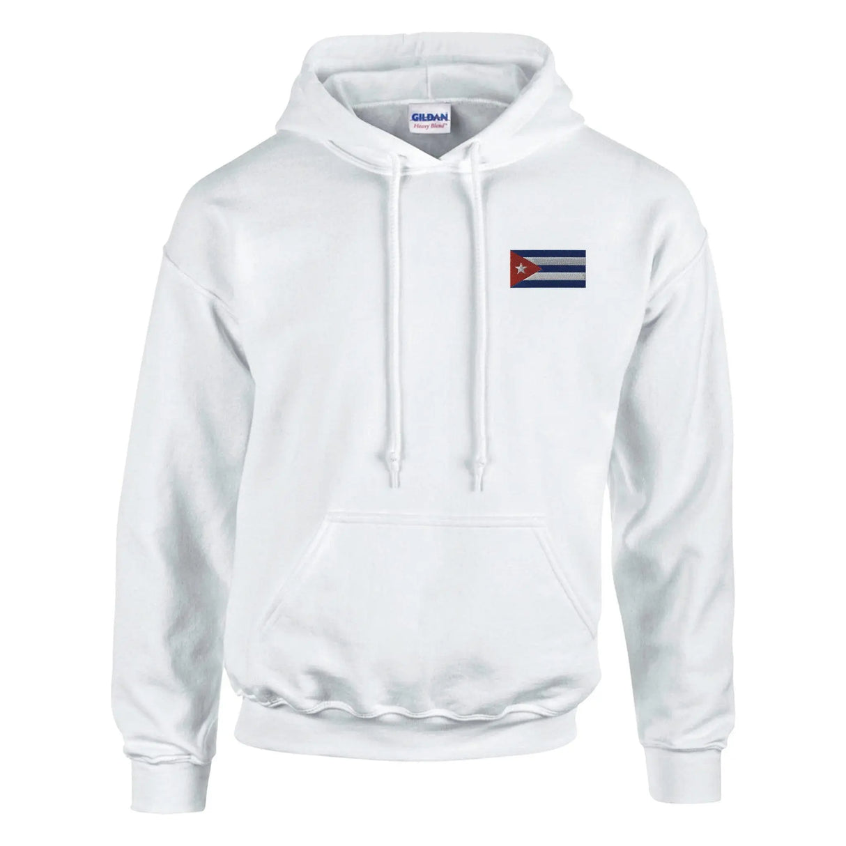 Sweat à capuche drapeau cuba brodé coton mélangé