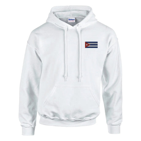 Sweat à capuche drapeau cuba brodé coton mélangé