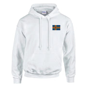 Sweat à capuche drapeau d’åland brodé coton mélangé