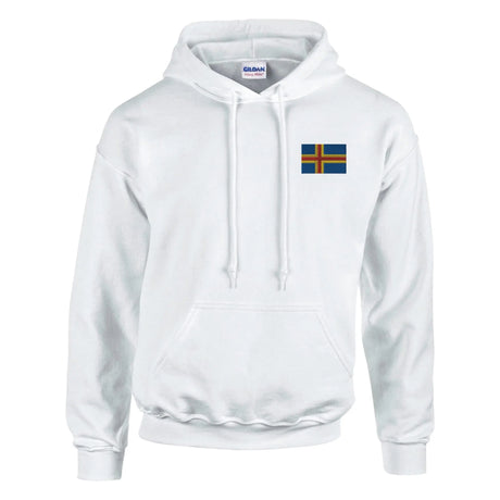 Sweat à capuche drapeau d’åland brodé coton mélangé
