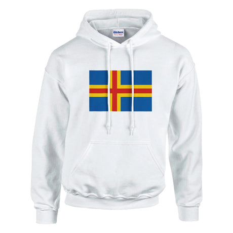 Sweat à capuche drapeau d’åland coton mélangé brodé