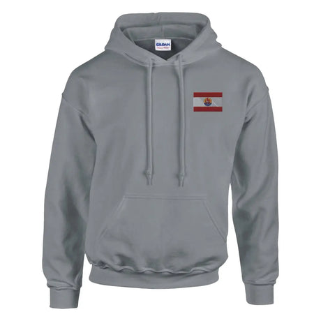 Sweat à capuche drapeau de la polynésie française en broderie - pixelformaflag