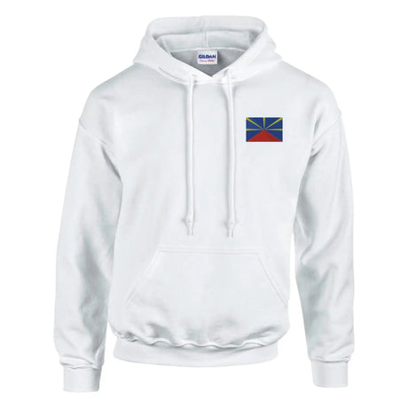Sweat à capuche drapeau de la réunion en broderie - pixelformaflag