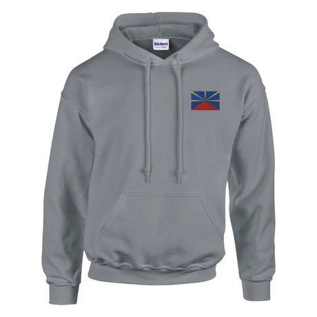 Sweat à capuche drapeau de la réunion en broderie - pixelformaflag