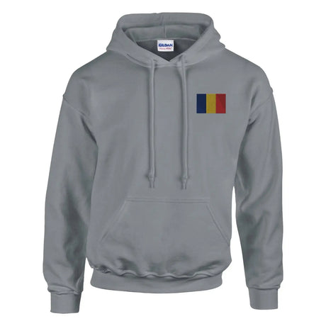 Sweat à capuche drapeau de la roumanie en broderie - pixelformaflag