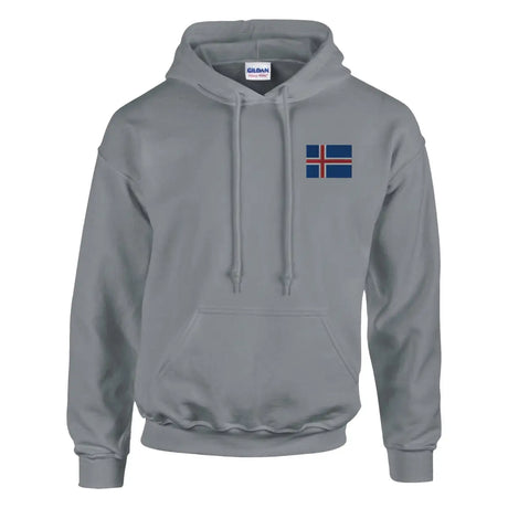 Sweat à capuche drapeau de l’islande en broderie - pixelformaflag