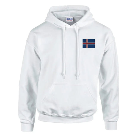 Sweat à capuche drapeau de l’islande en broderie - pixelformaflag