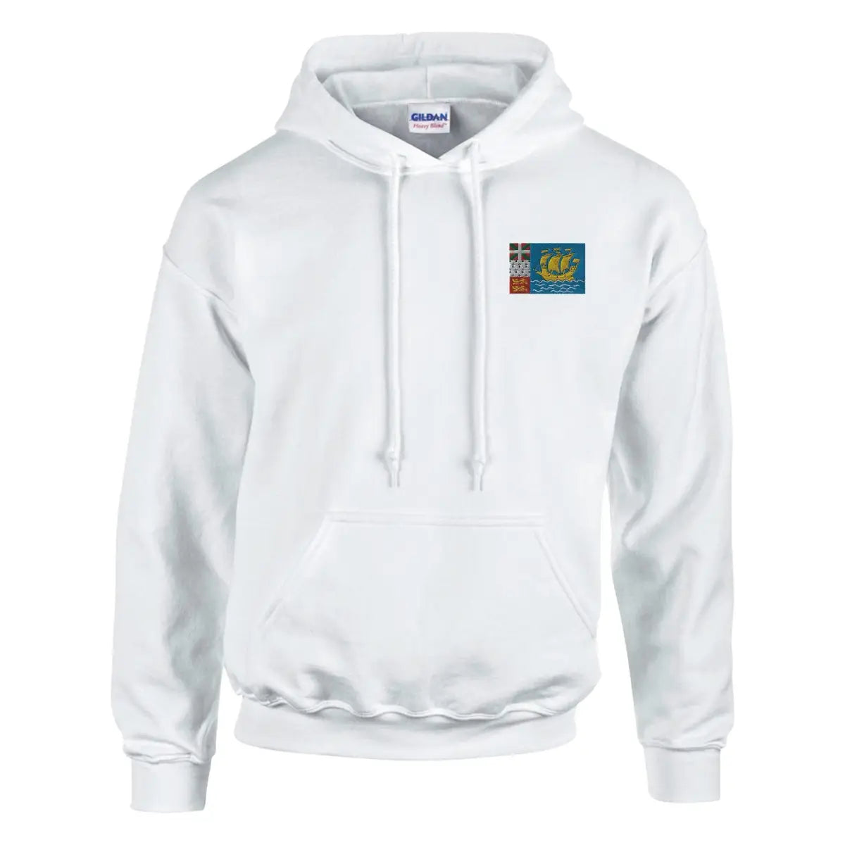 Sweat à capuche Drapeau de Saint-Pierre-et-Miquelon en broderie - Pixelforma 