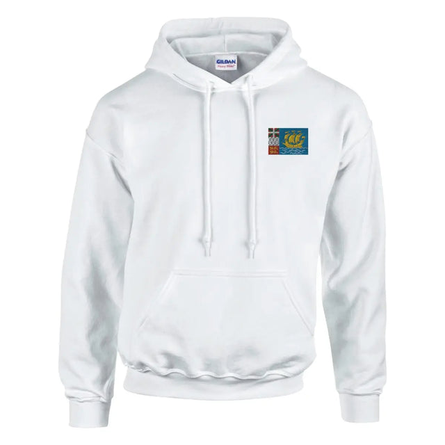 Sweat à capuche Drapeau de Saint-Pierre-et-Miquelon en broderie - Pixelforma 