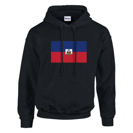 Sweat à capuche drapeau d’haïti coton mélangé brodé