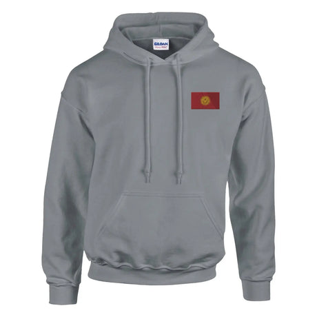 Sweat à capuche drapeau du kirghizistan en broderie - pixelformaflag