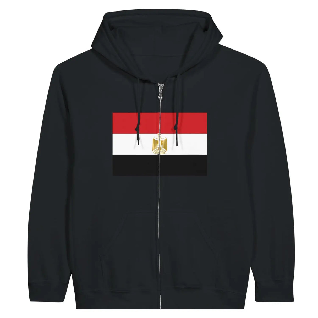 Sweat à capuche drapeau égypte à fermeture éclair - pixelformaflag