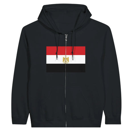 Sweat à capuche drapeau égypte à fermeture éclair - pixelformaflag