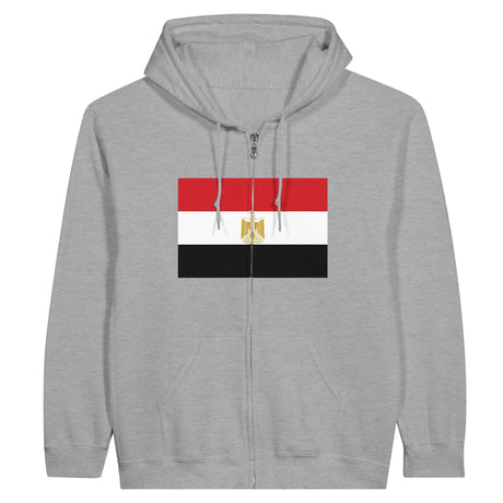 Sweat à capuche drapeau égypte à fermeture éclair - pixelformaflag