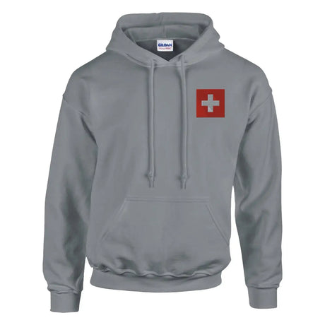 Sweat à capuche Drapeau et armoiries de la Suisse en broderie - Pixelforma 