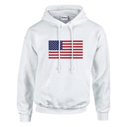 Sweat à capuche drapeau états-unis coton mélangé brodé