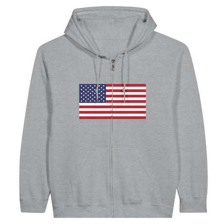 Sweat à capuche drapeau états-unis à fermeture éclair - pixelformaflag