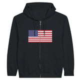 Sweat à capuche drapeau états-unis à fermeture éclair - pixelformaflag