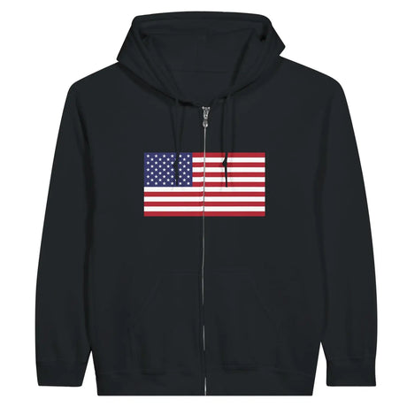 Sweat à capuche drapeau états-unis à fermeture éclair - pixelformaflag