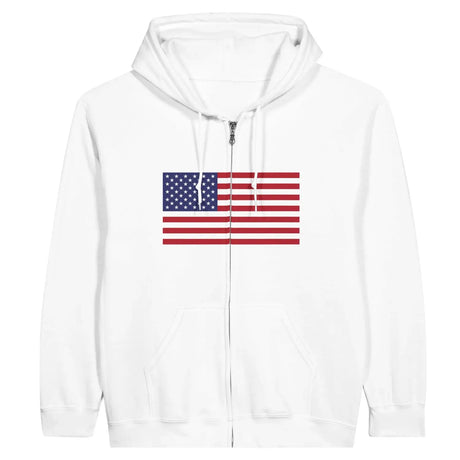 Sweat à capuche drapeau états-unis à fermeture éclair - pixelformaflag