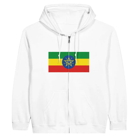 Sweat à capuche drapeau éthiopie à fermeture éclair - pixelformaflag