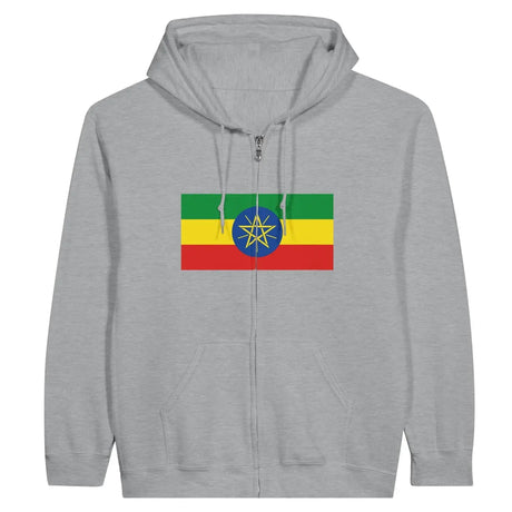 Sweat à capuche drapeau éthiopie à fermeture éclair - pixelformaflag