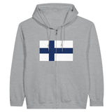 Sweat à capuche drapeau finlande à fermeture éclair - pixelformaflag