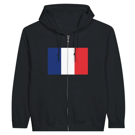 Sweat à capuche drapeau france à fermeture éclair - pixelformaflag