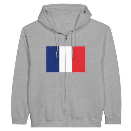 Sweat à capuche drapeau france à fermeture éclair - pixelformaflag