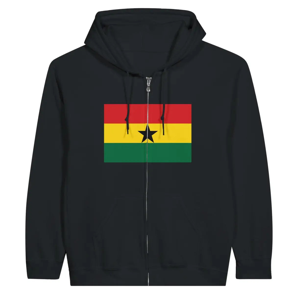 Sweat à capuche drapeau ghana à fermeture éclair - pixelformaflag