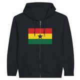 Sweat à capuche drapeau ghana à fermeture éclair - pixelformaflag