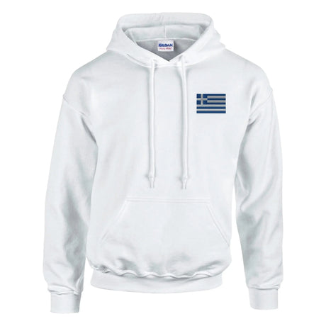 Sweat à capuche drapeau grèce coton mélangé brodé
