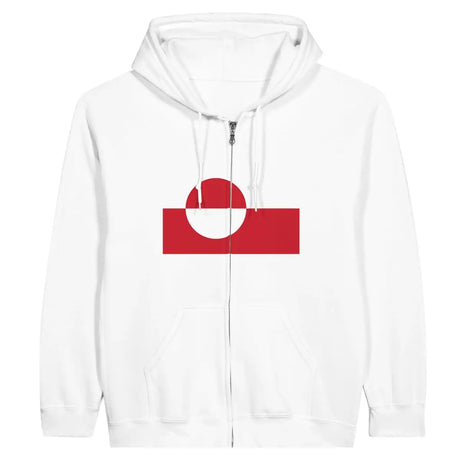 Sweat à capuche drapeau groenland à fermeture éclair - pixelformaflag