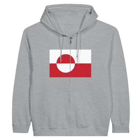 Sweat à capuche drapeau groenland à fermeture éclair - pixelformaflag