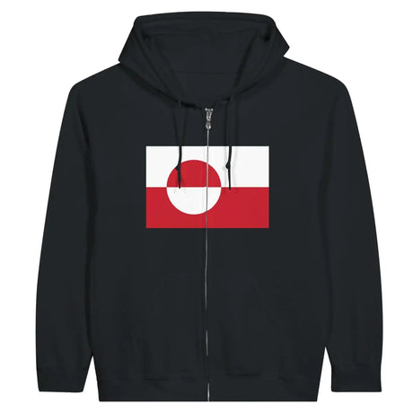 Sweat à capuche drapeau groenland à fermeture éclair - pixelformaflag
