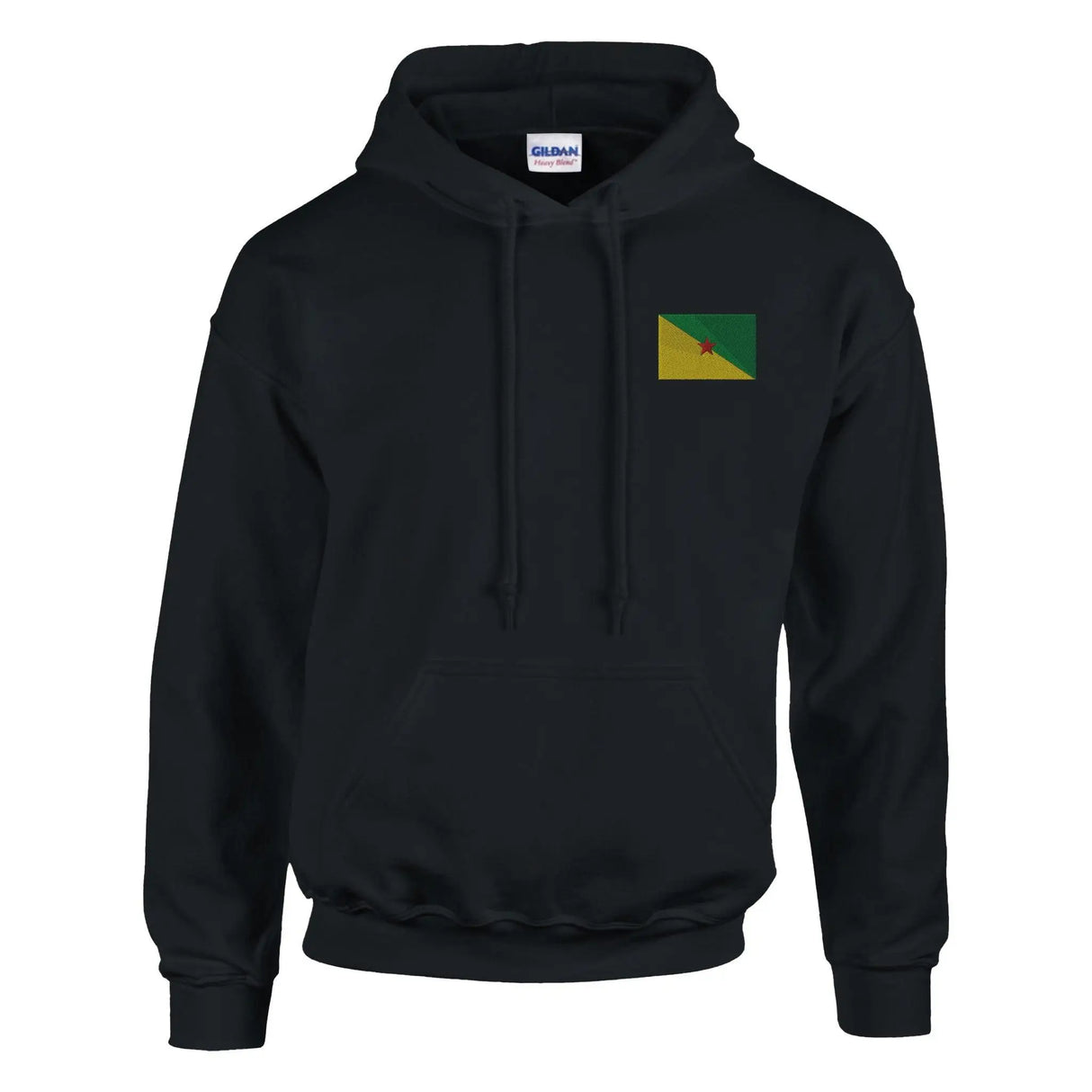 Sweat à capuche drapeau guyane brodé coton mélangé