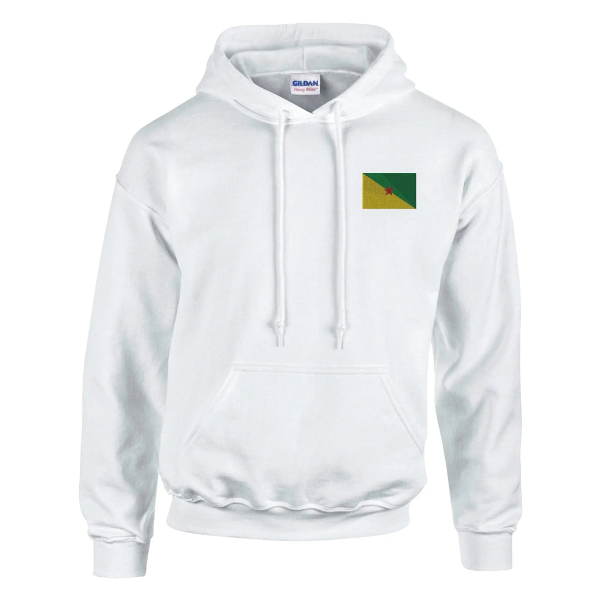Sweat à capuche drapeau guyane brodé coton mélangé
