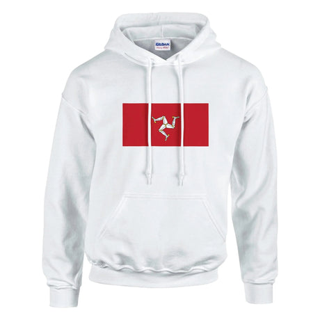 Sweat à capuche drapeau île de man coton mélangé brodé