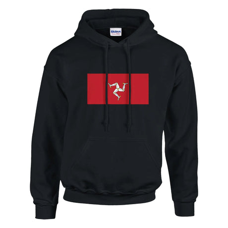Sweat à capuche drapeau île de man coton mélangé brodé