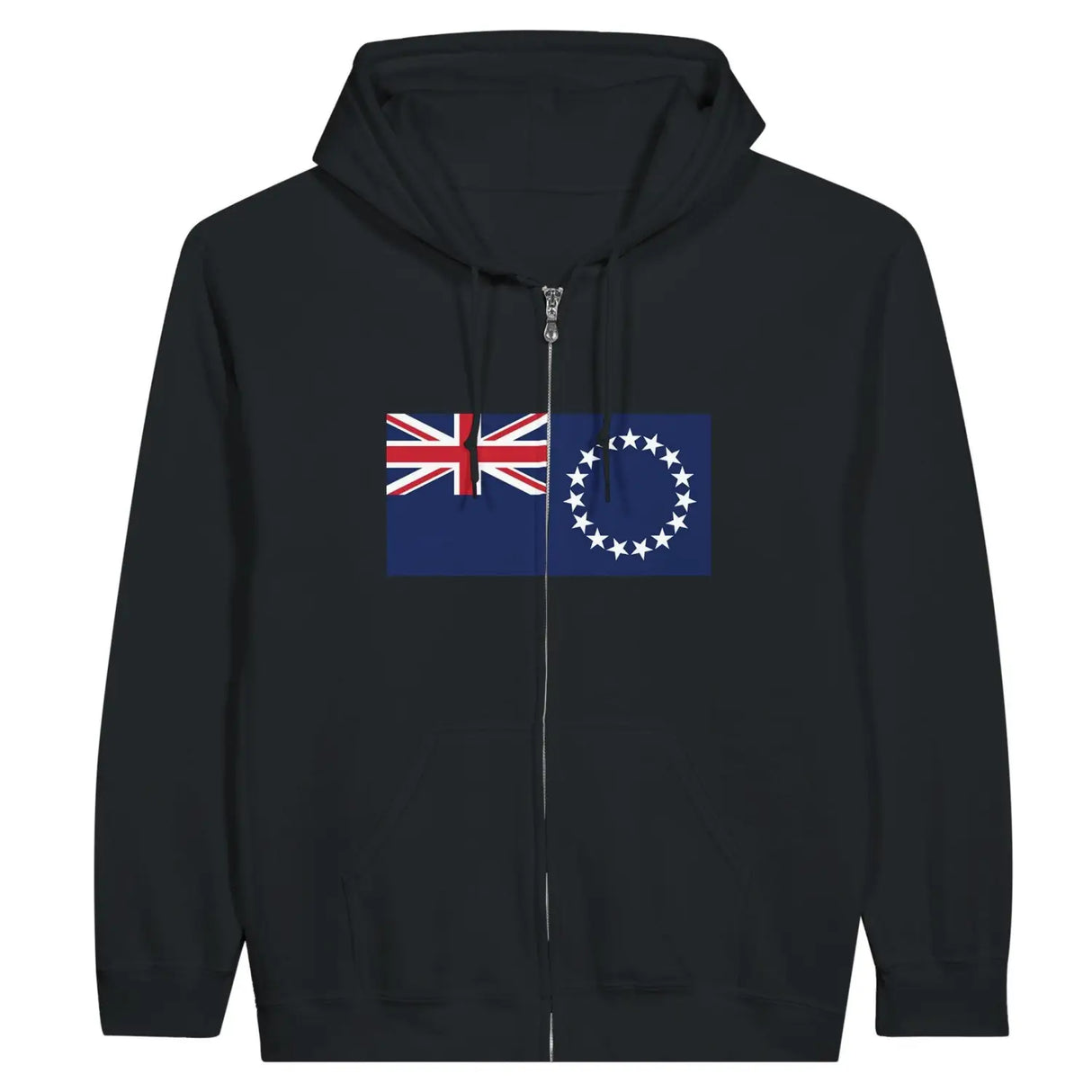 Sweat à capuche drapeau îles cook à fermeture éclair - pixelformaflag