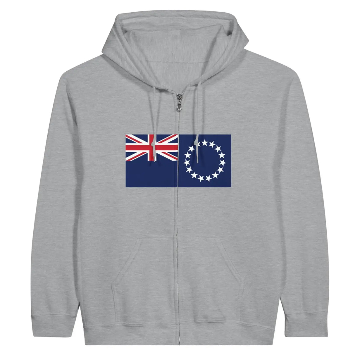 Sweat à capuche drapeau îles cook à fermeture éclair - pixelformaflag