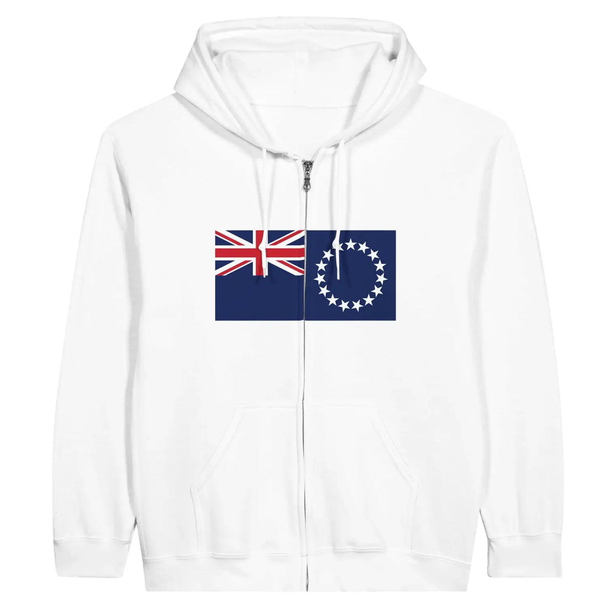 Sweat à capuche drapeau îles cook à fermeture éclair - pixelformaflag