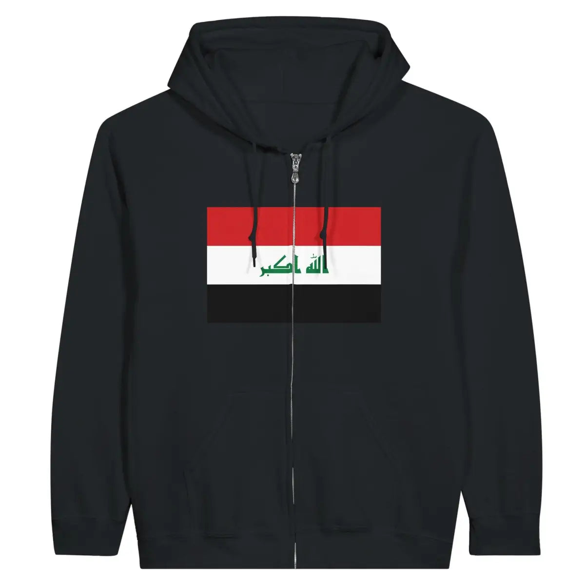 Sweat à capuche drapeau irak à fermeture éclair - pixelformaflag