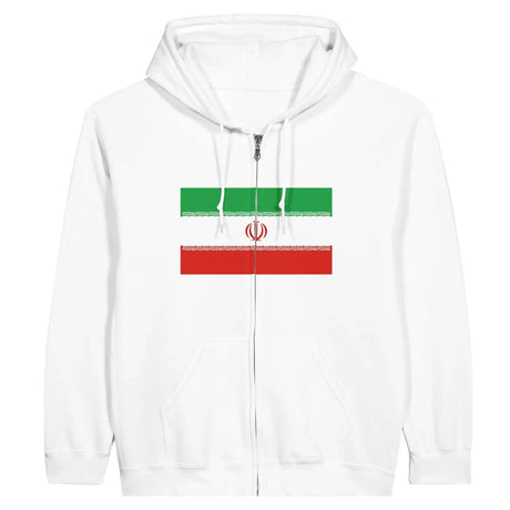 Sweat à capuche drapeau iran à fermeture éclair - pixelformaflag