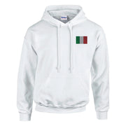 Sweat à capuche drapeau italie brodé coton mélangé