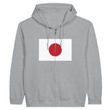 Sweat à capuche drapeau japon à fermeture éclair - pixelformaflag