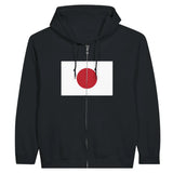 Sweat à capuche drapeau japon à fermeture éclair - pixelformaflag